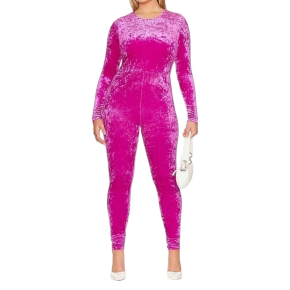Pink Velvet Jumpsuit